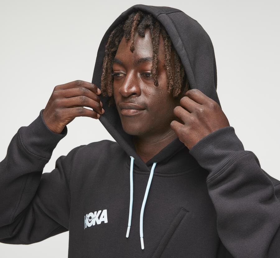 Hoka One One Mens Hoodie - Performance - Black - FEWS57284